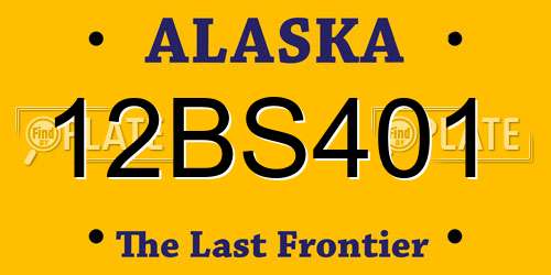12BS401 Alaska License Plate