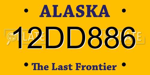 12DD886 Alaska License Plate