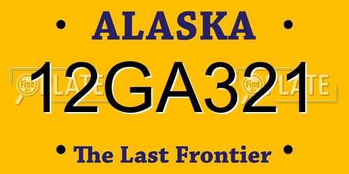 12GA321 Alaska License Plate