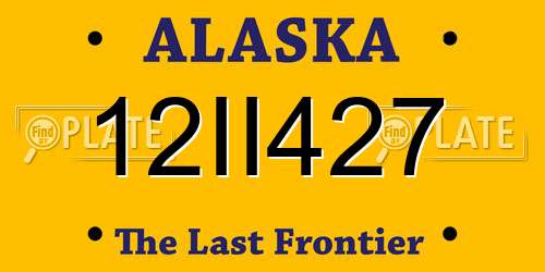 12II427 Alaska License Plate
