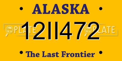 12II472 Alaska License Plate