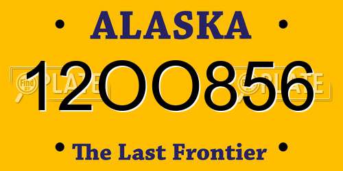 12OO856 Alaska License Plate
