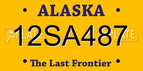 12SA487 Alaska License Plate