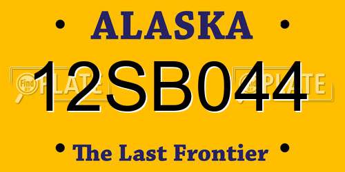 12SB044 Alaska License Plate