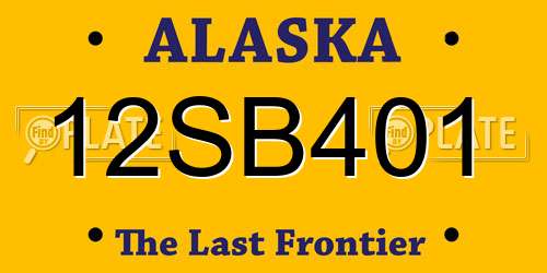 12SB401 Alaska License Plate