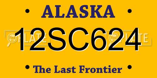 12SC624 Alaska License Plate