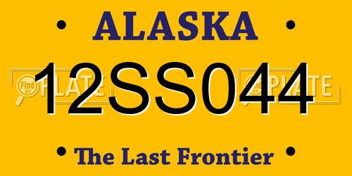 12SS044 Alaska License Plate