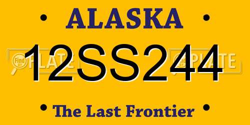 12SS244 Alaska License Plate