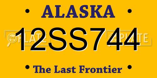 12SS744 Alaska License Plate
