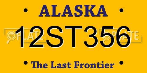 12ST356 Alaska License Plate