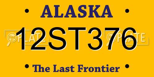 12ST376 Alaska License Plate