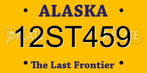 12ST459 Alaska License Plate