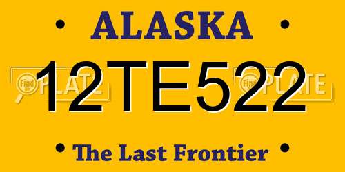 12TE522 Alaska License Plate