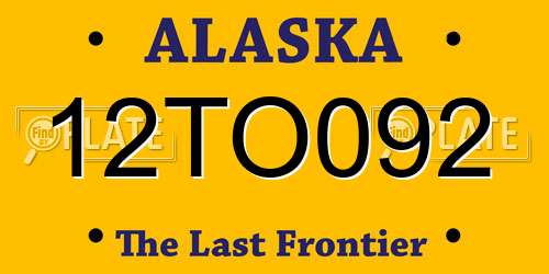 12TO092 Alaska License Plate