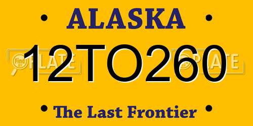 12TO260 Alaska License Plate