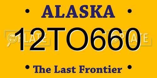 12TO660 Alaska License Plate