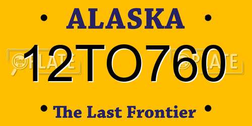 12TO760 Alaska License Plate