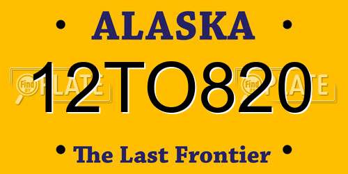 12TO820 Alaska License Plate