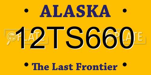 12TS660 Alaska License Plate