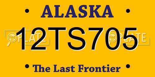 12TS705 Alaska License Plate