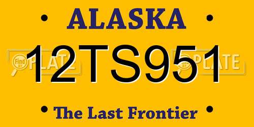 12TS951 Alaska License Plate