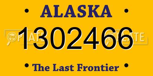1302466 Alaska License Plate