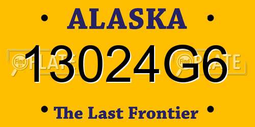 13024G6 Alaska License Plate