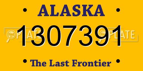 1307391 Alaska License Plate