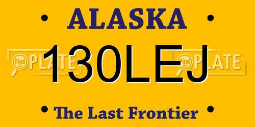 130LEJ Alaska License Plate