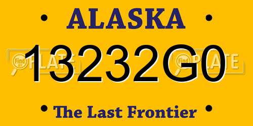 13232G0 Alaska License Plate