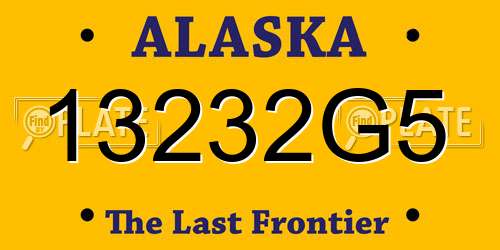 13232G5 Alaska License Plate