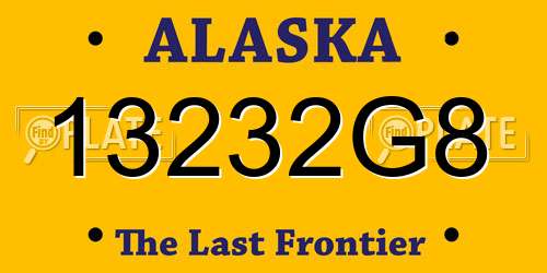 13232G8 Alaska License Plate