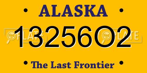 13256O2 Alaska License Plate