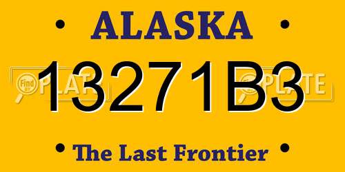 13271B3 Alaska License Plate