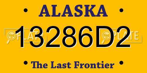 13286D2 Alaska License Plate