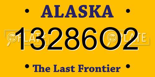 13286O2 Alaska License Plate