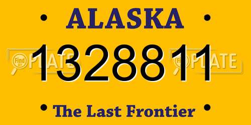1328811 Alaska License Plate
