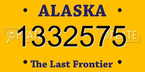1332575 Alaska License Plate