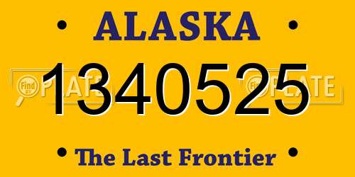 1340525 Alaska License Plate