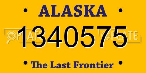 1340575 Alaska License Plate