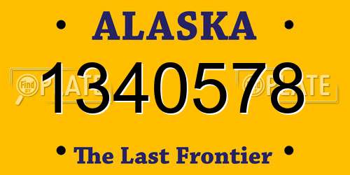 1340578 Alaska License Plate