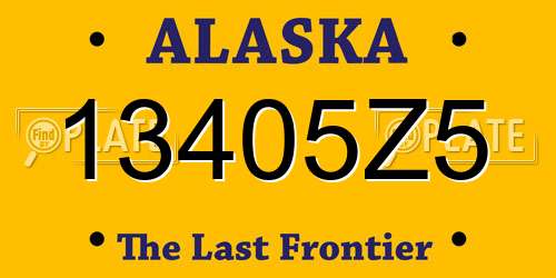 13405Z5 Alaska License Plate