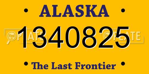 1340825 Alaska License Plate