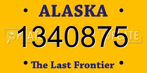1340875 Alaska License Plate