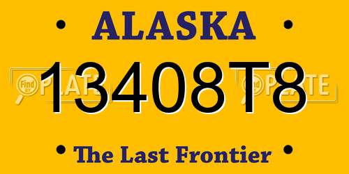 13408T8 Alaska License Plate