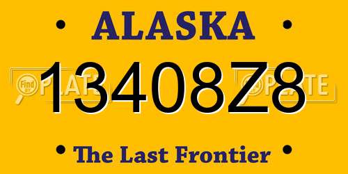 13408Z8 Alaska License Plate