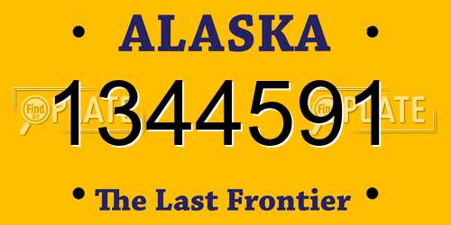 1344591 Alaska License Plate