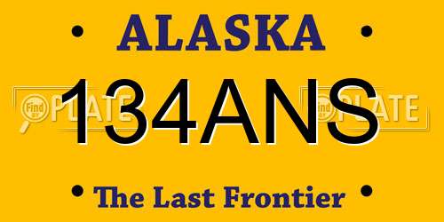 134ANS Alaska License Plate