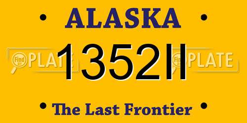 1352II Alaska License Plate