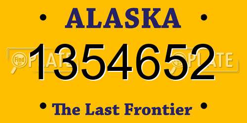 1354652 Alaska License Plate